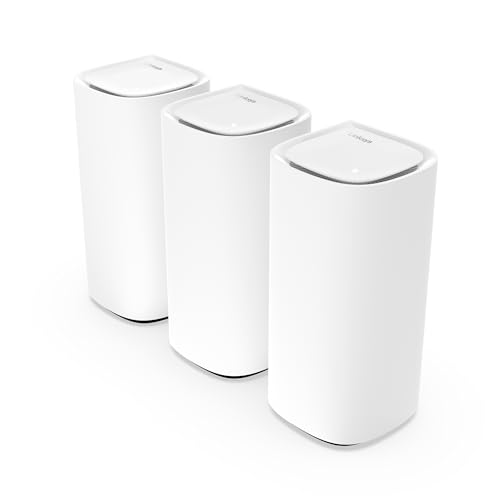 Linksys Velop Pro WiFi 6E Mesh System MX6203-KE Router Cognitive Mesh con Banda de 6 GHz y 5.4 GB/s, Cobertura para Casas de hasta 825 m² y 600 Dispositivos, 3 Unidades