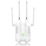 Cluvox Repetidor WiFi,Nuevo Extensor WiFi en 2024, Amplificador de Señal WiFi 1200Mps, Refuerzo WiFi 5GHz y 2.4GHz de Doble frecuencia, Modo Repetidor/Router/Ap, 4 Antenas，para hogares y oficinas