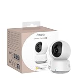 Aqara 2K Cámara Interior E1, Pan & Tilt, HomeKit Secure Video, Audio Bidireccional, Visión Nocturna, Seguimiento de Personas, Wi-Fi 6, Soporta HomeKit, Alexa, Google Home y IFTTT