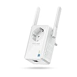 TP-Link TL-WA860RE - Repetidor de red Wifi extensor amplificador de cobertura (Puerto Ethernet, 10/100 mbps, con enchufe, 300 Mbps, 2 antenas), Color Blanco