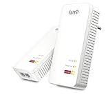 AVM Fritz!Powerline 1240 AX WLAN Set International - Adaptador PLC Gigabit con Wi-Fi 6, Mesh, 2 Puertos Gigabit, Ideal para Streaming, vídeos HD, Internet TV, 1200 Mbps, Interfaz en Español