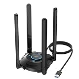 WAVLINK Adaptador WiFi 6E Potente AX5400, Tarjeta de Red Inalámbrica con 2,4/5/6GHz, Controlador Integrado, 4 Antenas de 5dBi, Windows 11/10