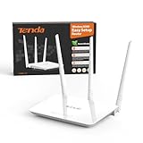 Tenda F3 Router WiFi N300 - Router Inalámbrico a 2,4 GHz WiFi, Punto de Acceso con 3 5dBi Antenas, 3 Puertos LAN/WAN Fast Ethernet, Control Parental, Red de Invitados, WISP, Fácil de Configurar