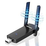 WONLINK 1300Mbps Adaptador WiFi USB para PC, 2024 Nuevo USB WiFi Dual Band 5G/2.4GHz Externa Ajustable 2*5 dBi Antena WiFi USB, Adaptador WiFi Largo Alcance Receptor WiFi Soporta Windows 11/10/8.1/8