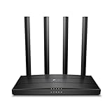 TP-Link Archer C6 - AC1200 Router WIFi, Doble Banda (5GHz/2.4GHz), 5xPuertos Gigabit, 4xAntenas Externas, MU-MIMO, WPA3, Modo Punto de Acceso, Tecnología OneMesh, Color Negro