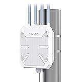 Repetidor WiFi Largo Alcance Exterior Potente - Amplificador Señal, Antena Extender WiFi 6 Wavlink AX1800 Mesh - Outdoor PoE Punto de Acceso - Ideal para Grandes Espacios Remotos