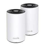 TP-Link Deco XE75 Pro(2-Pack) - WiFi 6E AI Mesh AXE5400 Mbps, 1x Puerto 2.5Gbps,2X Puerto 1 Gigabit, 6GHz,Triple Banda Real, Cobertura de 510 m2, Fácil Instalación,hasta 200 Dispositivos