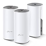 TP-Link Deco E4 (3-Pack) - AC1200 Repetidor de Wifi, Mesh WiFi Inteligente, Doble Banda hasta 350m², 2xPuertos 100/10 Mbps, MU-MIMO, hasta 100 Dispositivos, Adecuado para Xiaomi Mi Box