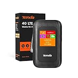 Tenda Router 4G Wi-Fi Portátil, Hotspot Router de Red Móvil, MiFi, LTE Cat4 150 Mbps, Batería de 2100 mAh, Conexión hasta 10 Dispositivos, Play y Plug con Tarjeta SIM, Pantalla a Color (4G185)