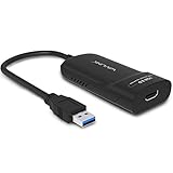 WAVLINK HDMI Adaptador USB 3.0 Externo Tarjeta de Video Monitor Pantalla Soporta Resolución 2048 x 1152 con Puerto de Audio para Windows 10/8/7/XP - Color Negro