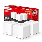 [2024 Nuevo] MERCUSYS Halo H1500X(3-Pack)-AX1500 Sistema WiFi 6 Mesh, 3X Puerto Gigabit Ethernet, Conecta hasta 150 Dispositivos, Control Parental, Cobertura de hasta 550 m², Fácil Configuración