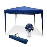 Goodyear - Carpa Plegable 3x3 m Azul Multifuncional | Impermeable | Ideal para jardín, terraza, Playa | Bolsa de Transporte | 4 Cortavientos