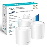 TP-Link Deco X50 (3-Pack) - Sistema WiFi 6 AI Mesh, AX3000 Doble Banda 2.4 GHz/5 GHz, Cobertura hasta 600 m2, 3X Puertos GigabIt por Unidad, Banda 160MHz Canal, ODFMA, 1024QAM, Color blanco