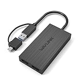 WAVLINK Adaptador USB C a HDMI Dual, Adaptador USB 3.0 a HDMI Doble, Dual 1080P@60Hz, Convertidor USB C a HDMI para Windows/Mac OS/Chrome/Android con OTG/Thunderbolt 3/4