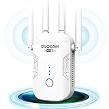 QLOCOM 2024 Nuevo Amplificador Señal WiFi 1200Mbps, Repetidor WiFi Largo Alcance Banda Dual 5GHz y 2.4GHz con WPS Botón, WiFi Booster Compatible con Todos los Routers