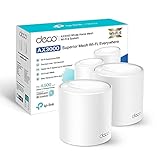 TP-Link Deco X50 (2-Pack)- Sistema WiFi 6 AI Mesh, AX3000 Doble Banda 2.4 GHz/5 GHz, Cobertura hasta 420 m², Banda 160MHz Canal, ODFMA, 1024QAM