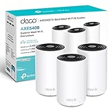 TP-Link Deco XE75 Mesh WLAN Set (Pack de 3), Enrutador y Repetidor Tribanda Wi-Fi 6E AXE5400, 3 Puertos Gigabit para Cada Unidad, para Casas de 4 a 7 Dormitorios, Protección Juvenil Integral, WPA3