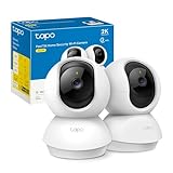 Tapo TP-Link C210(2-Pack) - Cámara IP WiFi 360° Cámara de Vigilancia 2K (3MP),Visión Nocturna Admite Tarjeta SD hasta 512 GB, Detección de Movimiento, Control Remoto, Compatible con Alexa