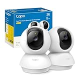 Tapo TP-Link C210(2-Pack) - Cámara IP WiFi 360° Cámara de Vigilancia 2K (3MP),Visión Nocturna Admite Tarjeta SD hasta 512 GB, Detección de Movimiento, Control Remoto, Compatible con Alexa