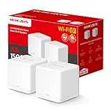 [2024 Nuevo] Mercusys HALO H1500X(2-Pack) - WiFi 6 Mesh AX1500Mbps, Cobertura de hasta 350 m², Conectar hasta 150 Dispositivos, WiFi de Doble Banda, Solución WiFi para Toda la casa, 3 Puertos Gigabit