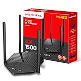 MERCUSYS MR1500X - Router Wi-Fi 6 de Doble Banda AX1500, Velocidad 1.5 Gbps,Ahorro de Energia, Beamforming, WPA3, Installacion Facil,MU-MIMO
