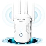 QLOCOM 2024 Nuevo Amplificador Señal WiFi 1200Mbps, Repetidor WiFi Banda Dual 5GHz y 2.4GHz WiFi Booster con WPS, Play y Plug, Compatible con Todos los Routers