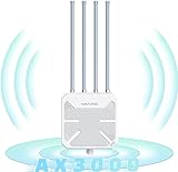 Repetidor WiFi Largo Alcance WiFi Exterior Potente - Amplificador Señal WiFi Antena WiFi Extender WiFi 6 Wavlink AX3000 Mesh - Outdoor PoE Punto de Acceso WiFi - Ideal para Grandes Espacios Remotos