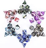 FLASHOWL Polyhedral Dice Set Table Games Dice 6 Sets Dice 6 x 7 Die Series D20, D12, D10, D8, D6, D4 DND Dice DND RPG MTG Double Colors One Piece, 6 Sets with 6 Colors (42 Pieces)